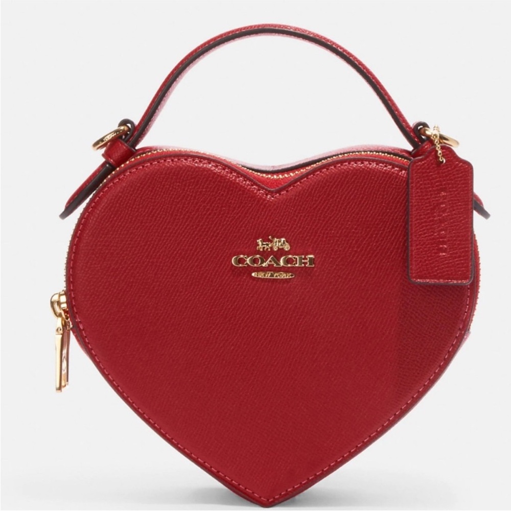 Coach Red Heart-Shaped Grain leather Bag Limited Edition